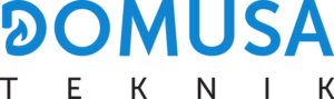 Logotipo parcial de Domusa Teknik, empresa especializada en soluciones de calefacción y energías renovables.