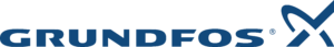 Logotipo parcial de Grundfos, referente mundial en soluciones de bombeo y sistemas hidráulicos.